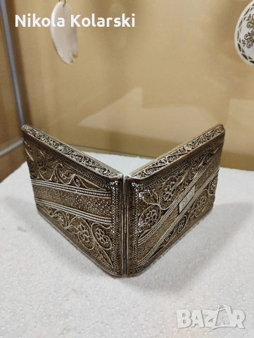 Уникална антикварна възрожденска сребърна табакера (музеен експонат) , снимка 7 - Антикварни и старинни предмети - 52283924