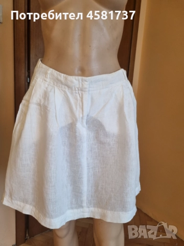 Бяла ленена пола Benetton, размер 38