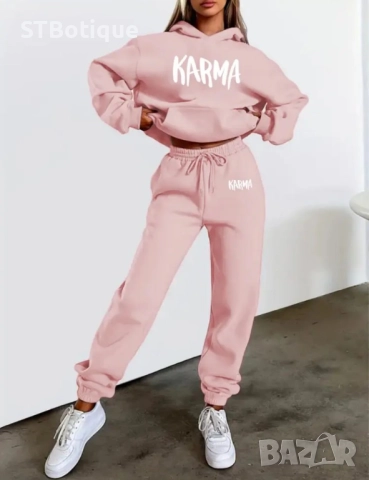 🌟 ДАМСКИ ЕЖЕДНЕВЕН КОМПЛЕКТ "КАРМА" – С КАЧУЛКА В 4 ЦВЯТА| STBoutique, снимка 2 - Спортни екипи - 52009622
