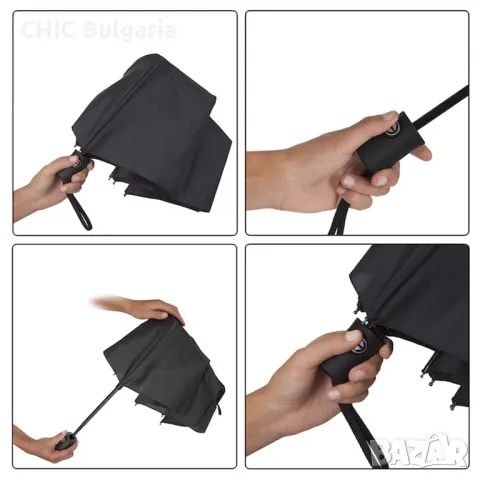 Автоматичен сгъваем чадър + подарък шал - КОЛЕДНА ПРОМОЦИЯ, снимка 5 - Други - 47745413