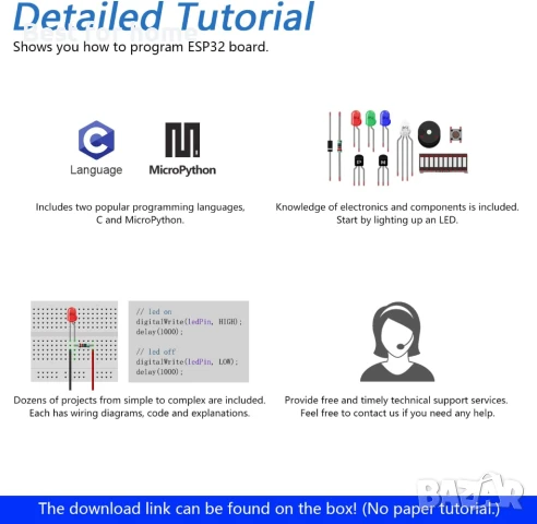  Стартов Комплект за ESP32-WROVER CAM : Двуядрен 32-битов микропроцесор ,Flash, 8 MB , вграден 2.4 G, снимка 5 - Друга електроника - 51139612