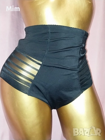 XL Черна еластична бикина с висока талия , снимка 2 - Бельо - 53093406