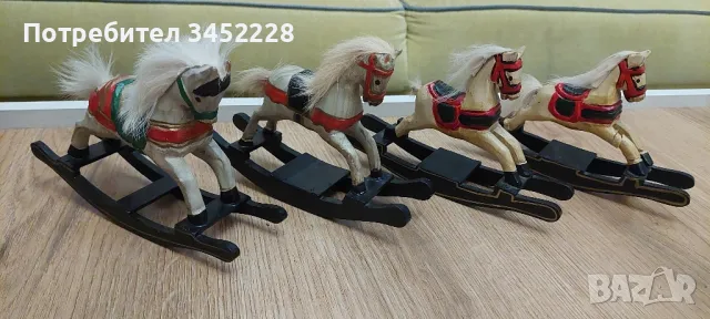 фигурки дървени кончета 4 броя за ценители , снимка 3 - Антикварни и старинни предмети - 49599644