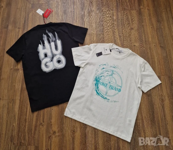 Страхотна мъжка тениска HUGO BOSS & STONE ISLAND размер S M L XL 2XL