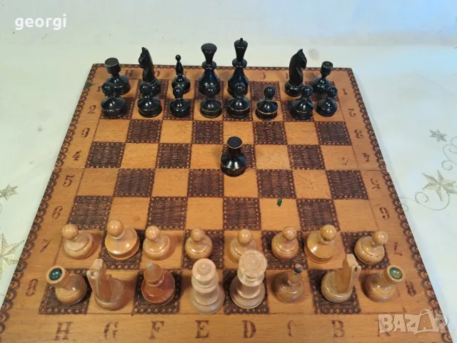 дървена кутия за шах и табла 25/5, снимка 2 - Шах и табла - 50331566