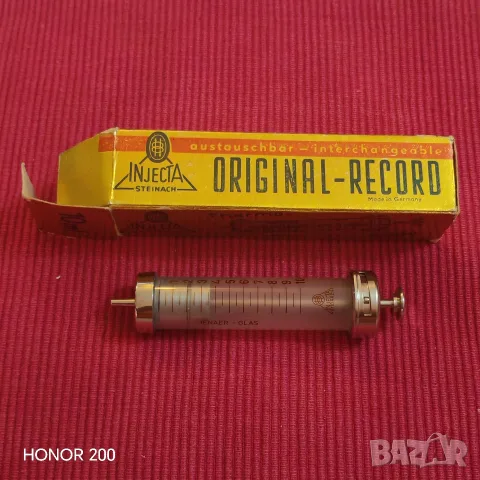 Стара стъклена спринцовка INJECTA RECORD 10 ml. , снимка 2 - Лаборатория - 56222472