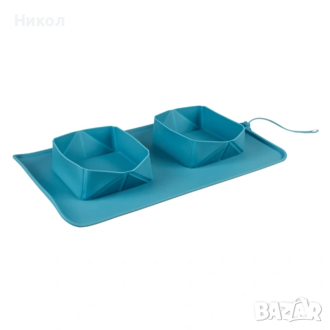 Сгъваеми силиконови купи за пътуване, Duvoplus, навиващ се дизайн и удобно съхранение, 2х 600 мл, снимка 2 - За кучета - 53311100