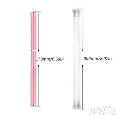 РАЗПРОДАЖБА! - Двустранна четка за полигел - розова, снимка 3 - Продукти за маникюр - 51093746