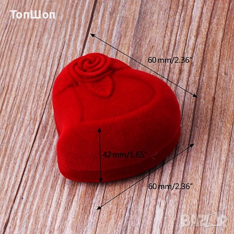 Кутия за Сватбени / Годежни пръстени - Сърце с роза, снимка 5 - Други - 27332967