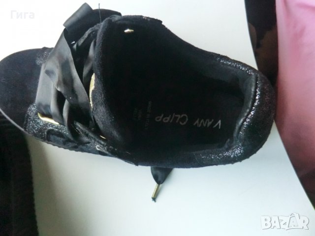 обувки черно и златно от естествен велур и текстил, снимка 4 - Дамски ежедневни обувки - 37322195