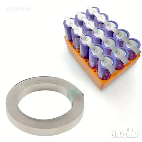 Никелова лента за акумулаторна точкова заварка 0.1х6мм дължина 10м, снимка 2 - Друга електроника - 49445672