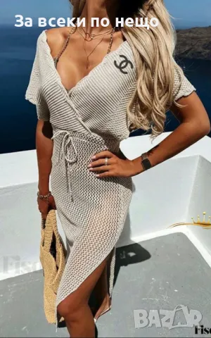 Chanel Дамска Плажна Рокля Шанел - 2 Цвята Код E15, снимка 2 - Рокли - 50183628