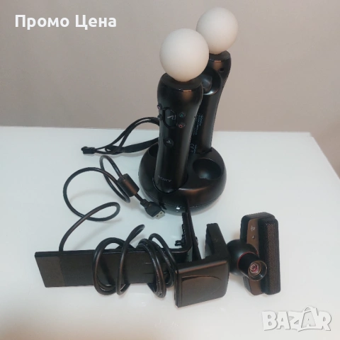 КОМПЛЕКТ PlayStation Move - 2 контролера + Камера + 12 аксесоара + 5 Игри