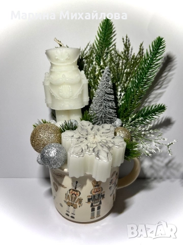 Коледни чаши със свещи и коледни декорации, снимка 6 - Декорация за дома - 52662825