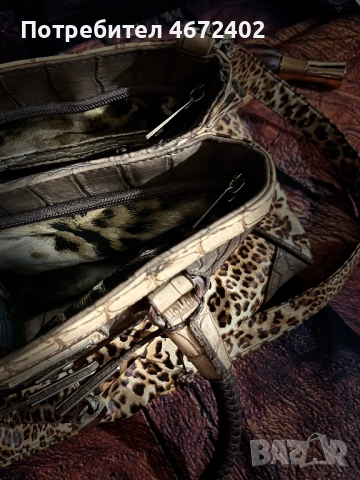 Оригинална кожена чанта от естествена кожа ,с дълга презрамка, снимка 6 - Чанти - 52699820