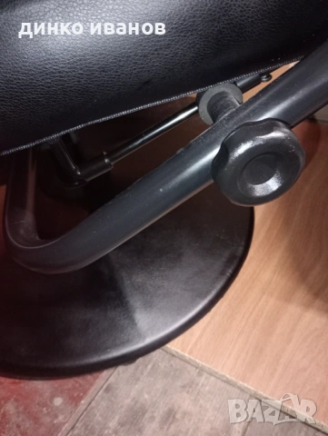 Релакс стол с табуретка кожени, снимка 7 - Столове - 53254069