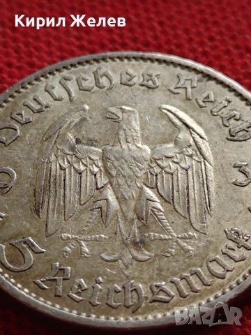СРЕБЪРНА МОНЕТА 5 райхсмарки 1935г. Първа годишнина Нацистки режим ГАРНИЗОННА ЦЪРКВА ПОТСТДАМ 26686, снимка 3 - Нумизматика и бонистика - 38491507