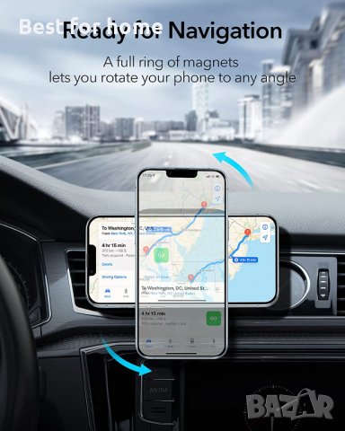 ESR Магнитно безжично зарядно устройство за кола HaloLock, снимка 4 - Зарядни за кола - 40806638
