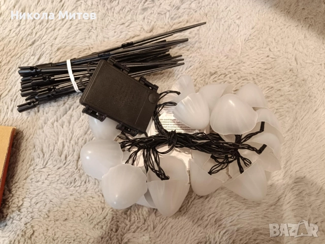 Соларна лампа LED Rovo 01-White, Гъба, Батерия 600 mAh, 8 режима на работа, Топла бяла светлина, снимка 2 - Външни лампи - 52976645