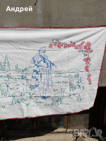 Старинен бродиран ковьор,покривка за стена #144, снимка 3 - Антикварни и старинни предмети - 36551618