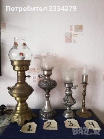 Стари настолни нощни лампи, тип,, газени лампи" изработени в различни ателиета и държави ., снимка 4 - Настолни лампи - 37461445