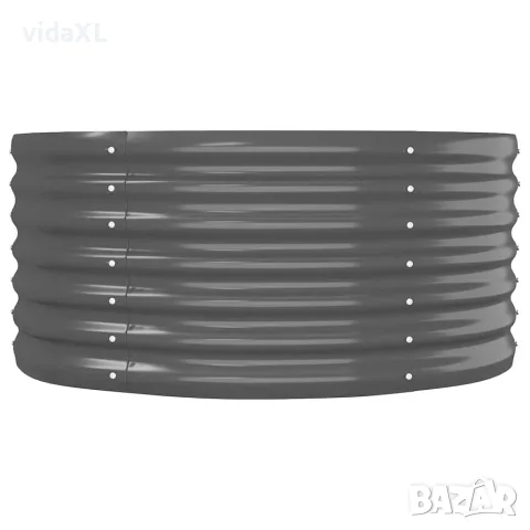 vidaXL Градинска повдигната леха поцинкована стомана антрацит, снимка 4 - Саксии и кашпи - 56146674