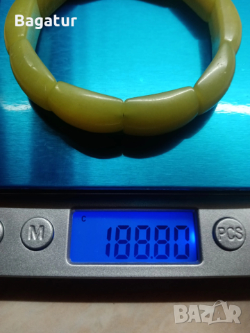 Гривна от зелен нефрит 188карата, снимка 3 - Гривни - 54365664