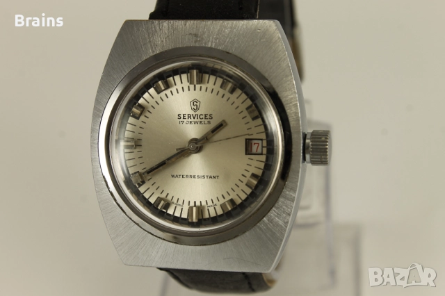 1960's Services Швейцарски ръчен Часовник, снимка 3 - Антикварни и старинни предмети - 51905621