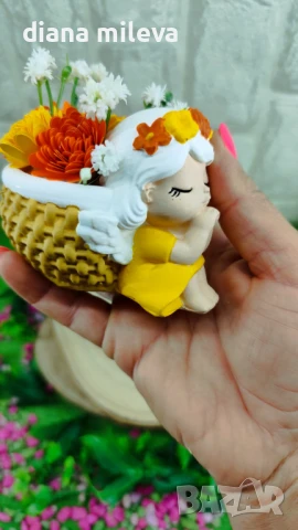 Ангелчета в цвят оранжев и жълт!!, снимка 7 - Декорация за дома - 50978425