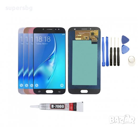 Дисплей за Samsung Galaxy J7 2017, J730 LCD с подарък инструменти, снимка 1 - Резервни части за телефони - 40143357