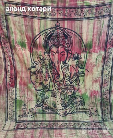 Ръчно изработени индийски чаршафи Ганеша, Шива-16,17,18,19,20, снимка 2 - Покривки за легло - 37359002
