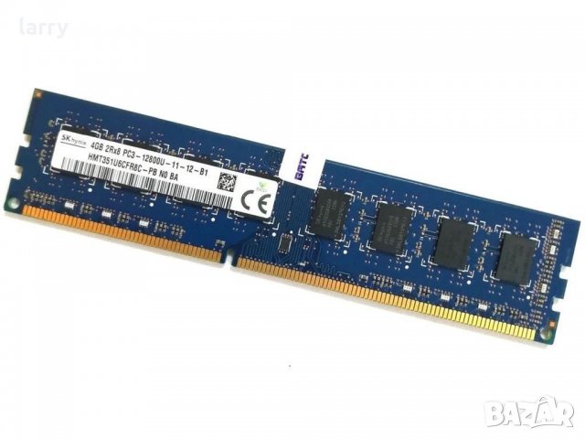 Памет за компютър DDR3 4GB PC3-12800U 1600Mhz Hynix (втора употреба), снимка 1 - RAM памет - 40081216