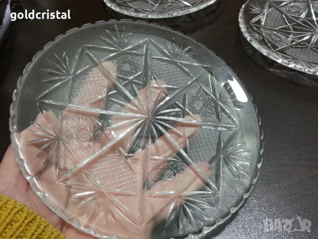 Стар български кристал кристални чинии , снимка 4 - Антикварни и старинни предмети - 48689487