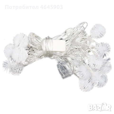 Многоцветни коледни LED лампички с топчета с щепсел- Многоцветни, дължина - 5м ,28 бр. лампички., снимка 2 - Лед осветление - 52355971