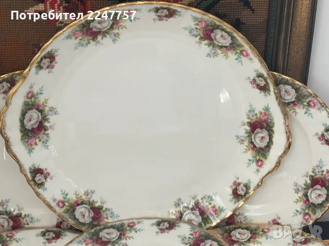 Чинии порцелан Royal Albert England 21 см, снимка 8 - Чинии - 49555791