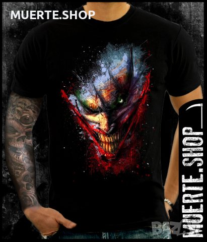 Черна тениска с щампа JOKER ABSTRACT