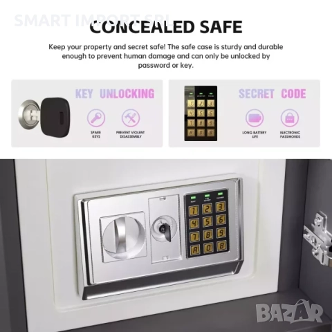 Интелигентно нощно шкафче Smart Heater, сейф, Led осветление, оранжев, снимка 2 - Шкафове - 51999004