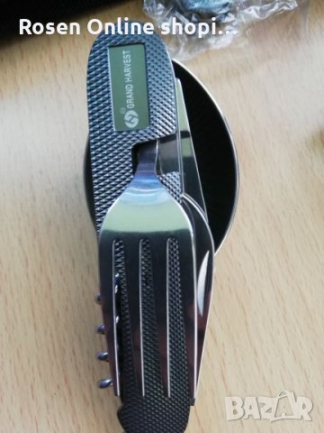 Туристически комплект комбиниран, нож, лъжичка и др.