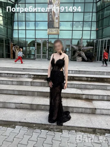 Черна бална рокля, снимка 2 - Рокли - 56252665
