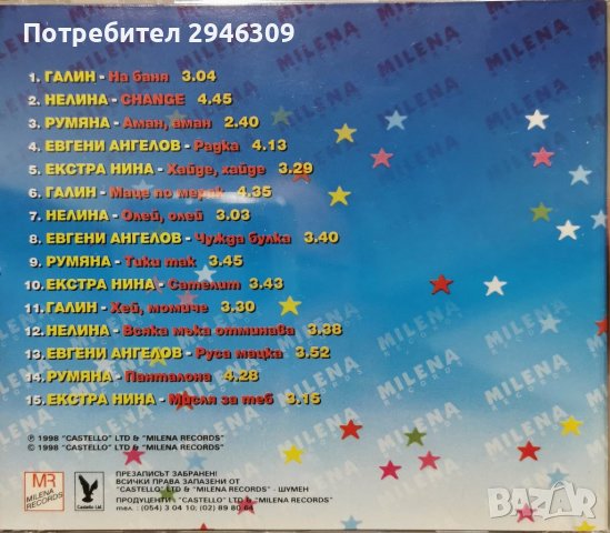 Милена рекърдс Звезди 1 част, снимка 2 - CD дискове - 37406834
