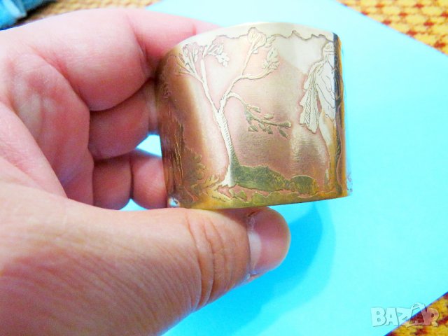 Стара гривна от бронз кована еротика - ръчна майсторска изработка с маркировка - 18+ секс, снимка 4 - Антикварни и старинни предмети - 37895528