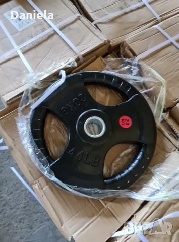 Тежести дискове Ф50 налични чисто нови 20 кг-ви има и 2,5 ,5 ,10 , 15, снимка 4 - Фитнес уреди - 29450393