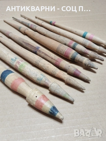 Комплект Соц Стари Вретена За Прежда. НОМЕР 1229., снимка 3 - Антикварни и старинни предмети - 54010276