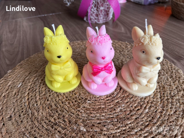 Соева свещ зайче ръчно направена ароматизирана