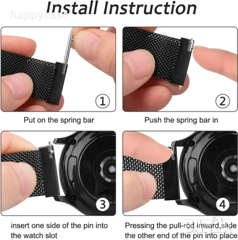 MILANESE LOOP Каишка за смарт часовник Huawei Watch/Samsung/Xiaomi/Garmin/Amazfit/Casio/Honor, снимка 14 - Каишки за часовници - 47890734