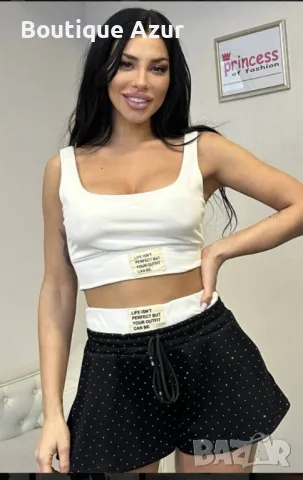 дамски летни комплекти бюстие и къси панталонки с камъни , снимка 5 - Комплекти - 50307196