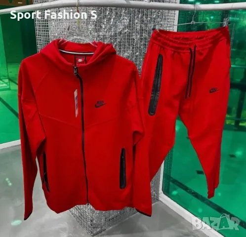 Мъжки екипи Nike Tech Fleece Red, снимка 2 - Спортни дрехи, екипи - 49319713