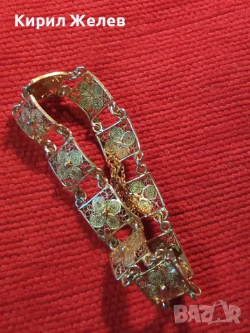 СТАРИННА ПОЗЛАТЕНА СРЕБЪРНА ГРИВНА ФИЛИГРАННО СРЕБРО ВИСОКА ПРОБА ФИНА МАЙСТОРСКА РЪЧНА РАБОТА 23396, снимка 15 - Антикварни и старинни предмети - 45972531