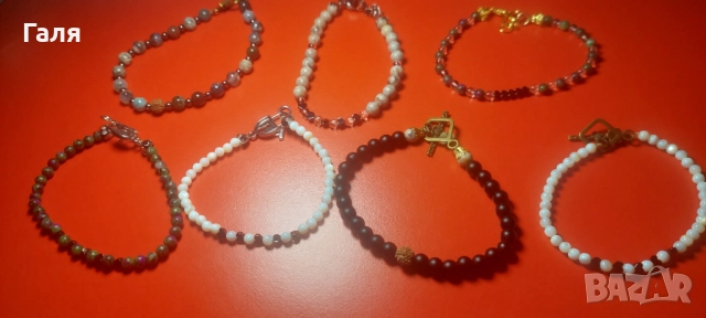 Гривни от перли и  естествени камъни//Комплект гривна и колие с пеперуда, снимка 7 - Колиета, медальони, синджири - 51428554