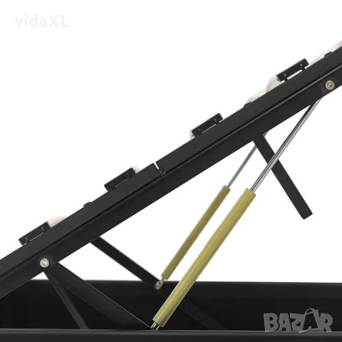 vidaXL Легло с повдигащ механизъм, черно, изкуствена кожа, 140x200 cм, снимка 7 - Спални и легла - 56146487